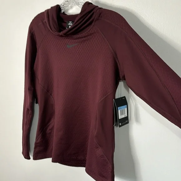 Nike Pro Hyperwarm Training Hoodie Maroon Size M - Picture 3 of 8